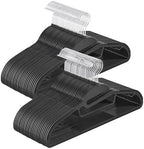 SONGMICS 50 Pack Coat Hangers, Heavy-Duty Plastic Suit Hangers, S-Shaped Opening, Space-Saving, 360º Swivel Hook, 16.3 Inches Wide, Ink Black UCRP41BK-50 by Unknown