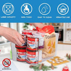 Set of 8 Pantry Organizers and Storage, Clear Plastic Bins(4L+4S) - Image 5