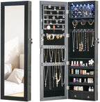 8 LED Lights Jewelry Armoire with Mirror with Storage And 2 Drawers by MASMIRE