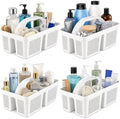 4 Pack Portable Shower Caddy Basket with Handle, Plastic Cleaning Caddy Organizer for Bathroom, College Dorm, Kitchen & Laundry Room, Divided Storage Tote for Toiletries and Cleaning Supplie by Unknown