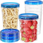6 Pack-32 OZ Freezer Storage Containers, Round Plastic Containers with Twist Top Lids, BPA Free Food Storage Containers, Leakproof Meal Prep Containers Microwave/Dishwasher Safe by HelpYouSaveMoreSpace