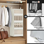 GRANNY SAYS 4-Shelf Hanging Closet Organizer, Foldable Storage, Beige | 44 lb Capacity, No-Sag Support, Keeps Clothes Neat, Folds Flat, Fits RV, Dorm & Small Closets - Image 3