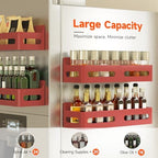 Sevenblue 4-Pack Magnetic Spice Rack for Refrigerator with Hooks, Red - Image 4