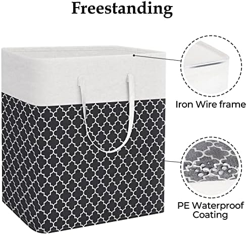 StorageRight Laundry Basket Hamper, 100L Clothes Storage, Clover Black - Image 3