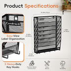 8-Tier Wall File Organizer with Hook, Hanging File Organizer Black - Image 2