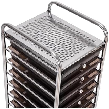Seville Classics Rolling Utility Organizer Storage Cart, for Home Office, School, Classroom, Scrapbook, Hobby, Craft, 10 Drawer, Black - Image 5