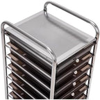 Seville Classics Rolling Utility Organizer Storage Cart, for Home Office, School, Classroom, Scrapbook, Hobby, Craft, 10 Drawer, Black - Image 5