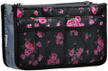 Vercord Purse Organizer Insert for Handbags Bag Organizers Inside Tote Pocketbook Women Nurse Nylon 13 Pockets Black Red Flower Large by Vercord