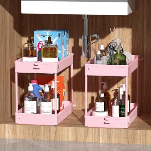 SPACEKEEPER 4 Tier Rolling Cart, Bathroom Cart Organizer with Wheels, Pink - Image 5