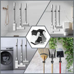 3-H Broom Holder Wall Mount 30 Pack, Stainless Steel Mop Hanger with Screws - Image 4