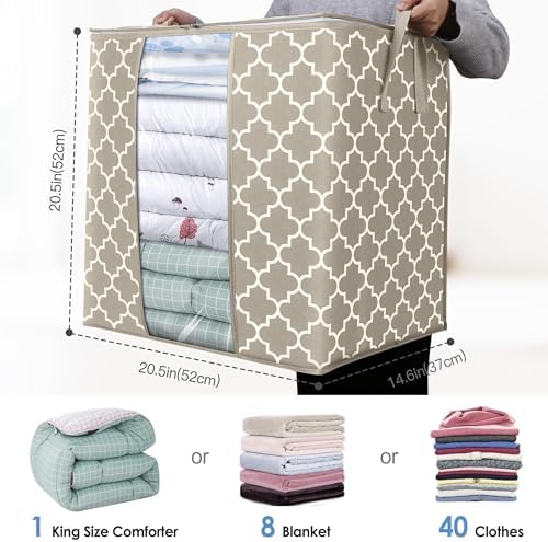 Storage Bags 4 Pack 100L Clothes Organization and Storage Containers | Large Blanket for Comforters,Bedding, Foldable Organizer with Reinforced Handle, Clear Window, Sturdy Zippers - Image 3