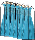 60" Dress Bags for Gowns, 6 Packs All Clear Garment Bags for Hanging Clothes, Plastic Waterproof Dress Cover, Long Dress Bag with Zipper for gown, winter long coats,Uniforms, dance costume by UOUEHRA
