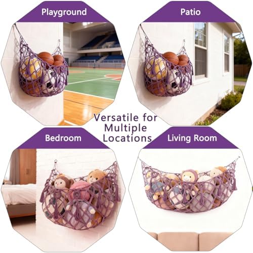 Sports Ball Storage Net，Sport Equipment Storage Hanging Hammock，Organizer Net for Basketball,Volleyball,Football - Image 4