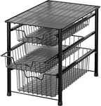 Simple Houseware Stackable 3 Tier Sliding Basket Organizer Drawer, Black by SimpleHouseware
