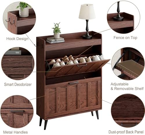 ChooChoo Shoe Storage Cabinet with 2 Flip Drawers - Image 3