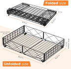 Under Bed Storage with Wheels, Rollable Under Bed Storage Container, Foldable Metal Under Bed Organizer for Bedroom Clothes Shoes Blankets Storage (1black, Black) - Image 5