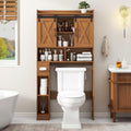 Vabches Over The Toilet Storage Cabinet with Sliding Doors, Caramel by Vabches