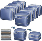 DIMJ Compression Storage Bags 8 Pack - Blanket Storage Bags with Window Zipper, Ultra Space Saving Self Compression Organizer for Puffer Jacket, Bedding, Lightweight Comforter Duvet, Sweater, Sheet by DiMJ