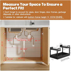 1 Pack-16"-26"W Expandable Under Sink Organizer With Upgrade Ball-Bearing Slide,2-Tier Pull Out Under Cabinet Organizer Height Adjustable,Not Suitable For Cabinets With Partitions In The Middle - Image 2