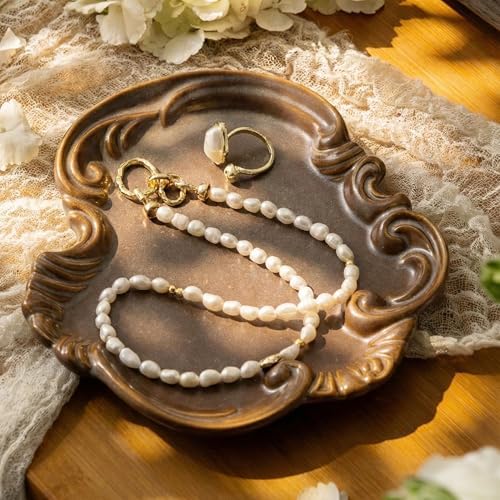 Jewelry Dish, Ring Dish, Ceramic Jewelry Tray, Trinket Dish, Ring Holder Dish, Cute Vanity , Small Key Bowl, Valentine's Christmas Gifts for Women Daughter Girlfriend BFF on Birthday Engagement, Red by LYEOBOH