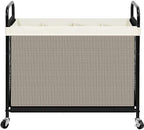 STO STO Laundry Hamper 4 Section, 140L Rolling Laundry Sorter Cart with Removable and Washable Liner Bag, Clothes Hamper with Wheels and Metal Handle for Laundry Room and Bedroom, Beige by STOSTO
