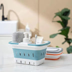 Portable Shower Caddy Tote, Plastic Storage Collapsible Caddy Basket with Handles, Box Organizer Bin for Bathroom, Kitchen, College Dorm,Gym (Grey 1 pack) - Image 3