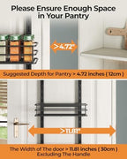 6-Tier Narrow Pantry Door Organizer,Over the Door Pantry Organizer,Black - Image 2