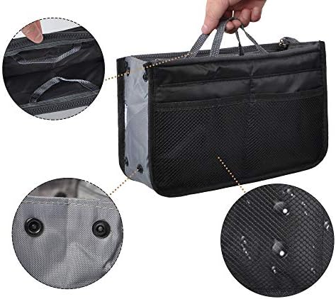Vercord Purse Organizer Insert for Handbags Bag Organizers Inside Tote Pocketbook Women Nurse Nylon 13 Pockets Black Small - Image 5