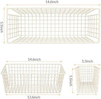 Kinlink 2 Sets White Extra Large Hanging Wall Basket with Steel Hooks - Image 2
