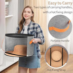 kushon Oversized Clear Hat Storage Box for Women, Cowboy Hat Organizer for Closet, Wide Brims Hat Case with Carrying Handles, Hat Bag (Grey) - Image 6