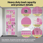 PAULONE 35 Pocket Over the Door Shoe Organizer,Reusable Breathable Large Mesh Bag Men's & Women's Sneaker Organizer,Shoe Organizer for Kids,Hanging Shoe Storage Hanging Bag (Pink) - Image 2