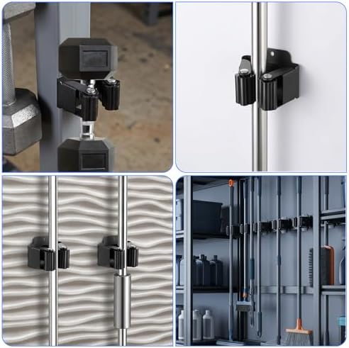 6PCS Magnetic Broom Holder Heavy Duty, Wall Mounted Mop Broom Holder Rack - Image 7