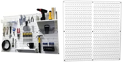 Wall Control Pegboard Organizer 4 ft. Metal Standard Tool Storage Kit With White Toolboard and Accessories - 30-P-3232W by Wall+Control