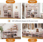 WOWLIVE 9 Tier 3-Column Shoe Rack, 50-55 Pairs Stackable Pink - Image 5