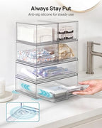 Vtopmart Clear Stackable Storage Drawers Set of 5, Plastic Organizer Bins - Image 7