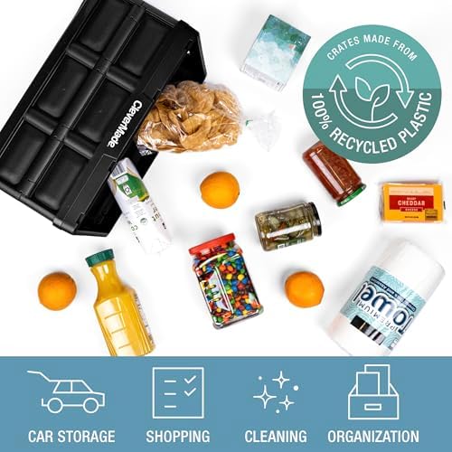 CleverMade Collapsible Storage Bins, 32L 3 Pack, 66 lb Stackable, Stone - Image 4