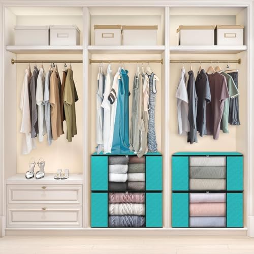 Fab totes 10 Pack Storage Bags for Clothes Blanket Storage Bins with Lids | Foldable Closet Organizers with Zippers,Window and Handles,Fabric Storage Bins for Sweater,Comforter,Bedding,Dorm essentials - Image 6
