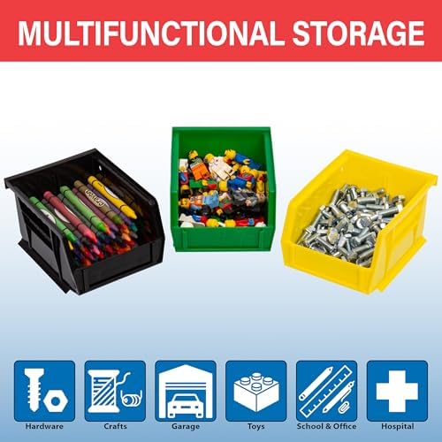Akro-Mils 30210 AkroBins Plastic Storage Bins, 5"x4"x3", Yellow, 6-Pack - Image 3