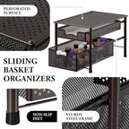 Simple Houseware Stackable 2 Tier Sliding Basket Organizer Drawer, Bronze - Image 4