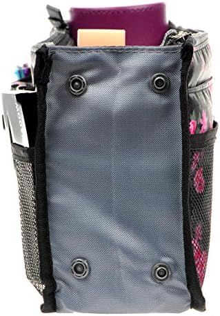 Vercord Purse Organizer Insert for Handbags Bag Organizers Inside Tote Pocketbook Women Nurse Nylon 13 Pockets Black Red Flower Medium - Image 5