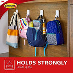 Command 15 Lb XL Heavyweight Wall Hook, Damage Free Hanging Wall Hook with Adhesive Strips, Heavy Duty Single Wall Hook for Hanging Back to School Organizers, 2 White Hooks and 8 Strips - Image 6