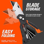 REXBETI Box Cutter 6-Pack, Utility Knife with Blade Storage, 44 Blades - Image 3