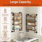 IBUYKE 4 Tier Spice Rack Wall Mount for Kitchen,Brown TLJ016H - Image 3