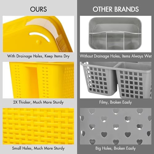 Tiawudi Portable Shower Caddy, Caddy Organizer with Handle, Plastic Shower Basket Hold Soap, Shampoo, Hair Supplies and Beauty Products, Cleaning Supplies Organizer for Home, Dorm, Shelf and Cabinet - Image 5