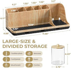 Bathrooms Toothbrush Holder Set with 3 PCS Qtip Holder (Wood Grain) - Image 5