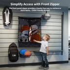 Slatwall Baskets,Hanging Slatwall Accessories with Take and Go Design,(26*18*11'')Large Mesh Slatwall Organizer with Easy Access Zipper Adjustable Shoulder Strap for Home Sport Garage Storage (2) - Image 4