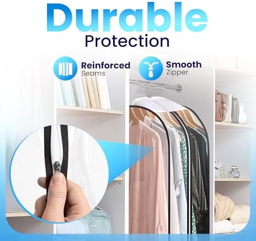 Handy Laundry Clear Garment Bags for Hanging Clothes, 50" Suit Bags, 1-Pack - Image 4