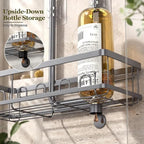 Skyapex Shower Caddy Hanging: Adjustable Height Organizer for Over Showerhead - Rustproof Shower Shelves with Hooks & 2 Soap Holders - Image 5