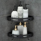 Adhesive Corner Shelf Bathroom Shower Caddy Organizer for Kitchen Toilet No Drilling 2-Tier Bathroom Corner Shelves Shower Caddies by Hoomtaook