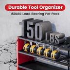 53" Power Tool Organizer Wall Mount with Power Strip, 4 Layers - Image 3